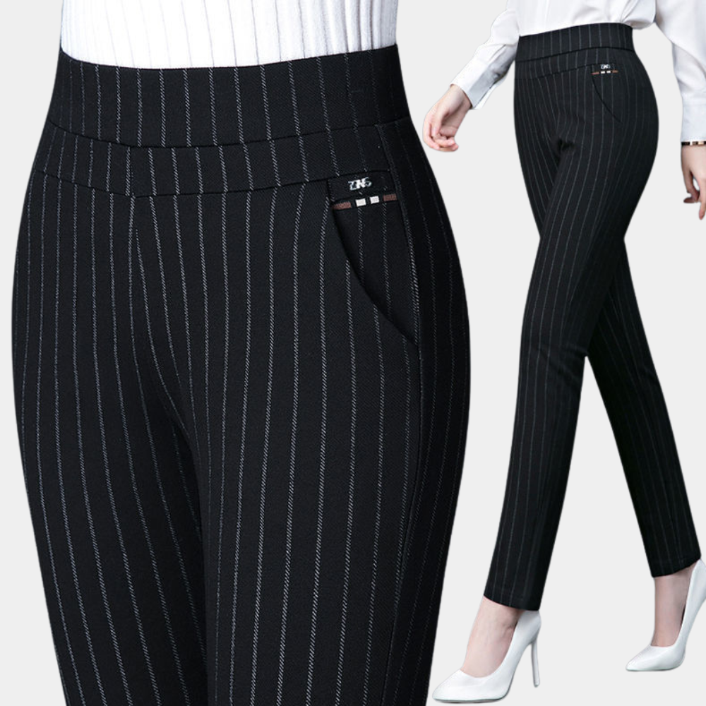Women's High-Waisted Stretch Slim Fit Trousers