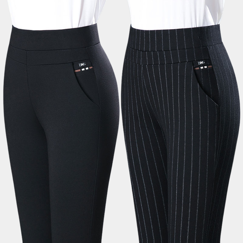 Women's High-Waisted Stretch Slim Fit Trousers