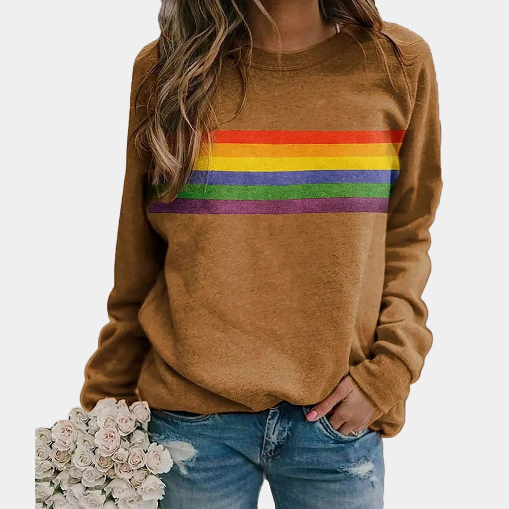 Vibrant Rainbow Stripe Cozy Sweatshirt