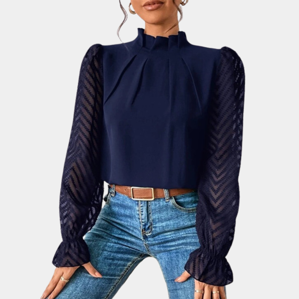 Hazel - Sheer Sleeve Blouse