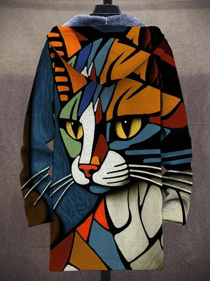 Women's Graphic Print Cozy Cat Cardigan