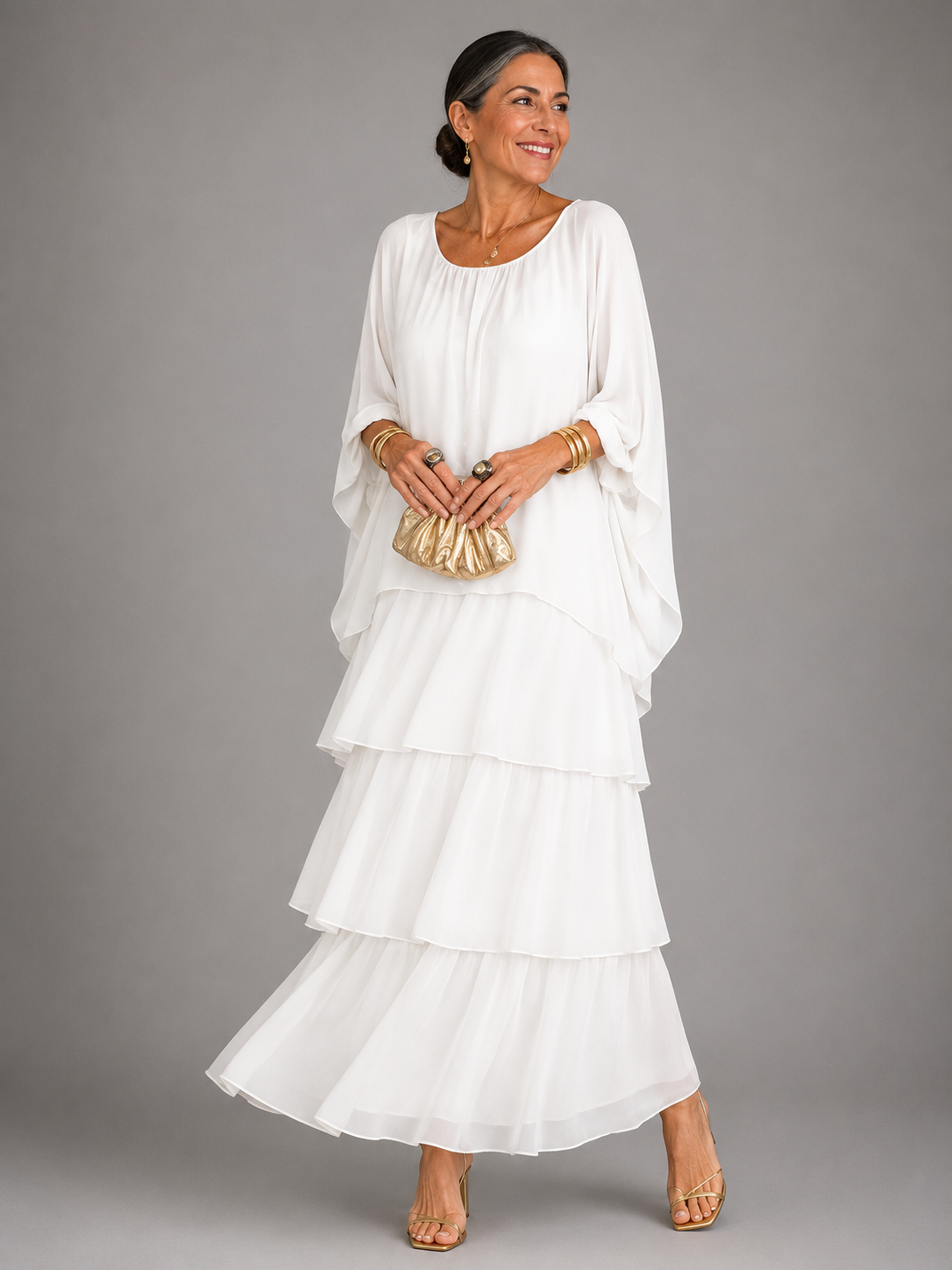 Robe maxi ample à couches pour femme