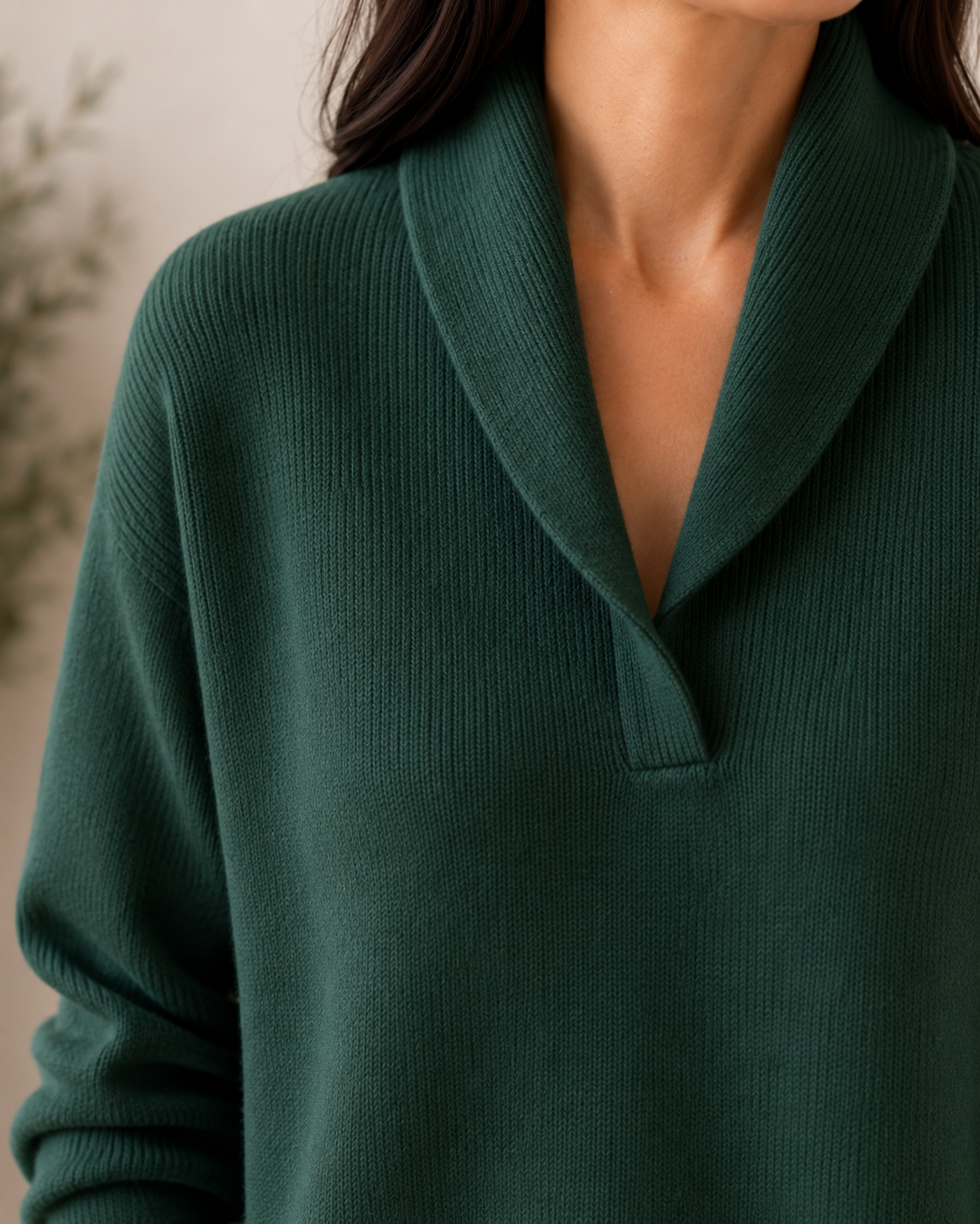 Women's Relaxed Fit Long Sleeve V-Neck Sweater