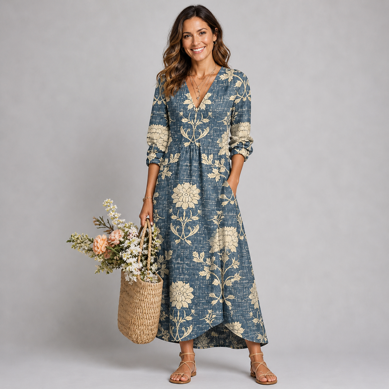 Women's Abstract Geometry Print Maxi Dress