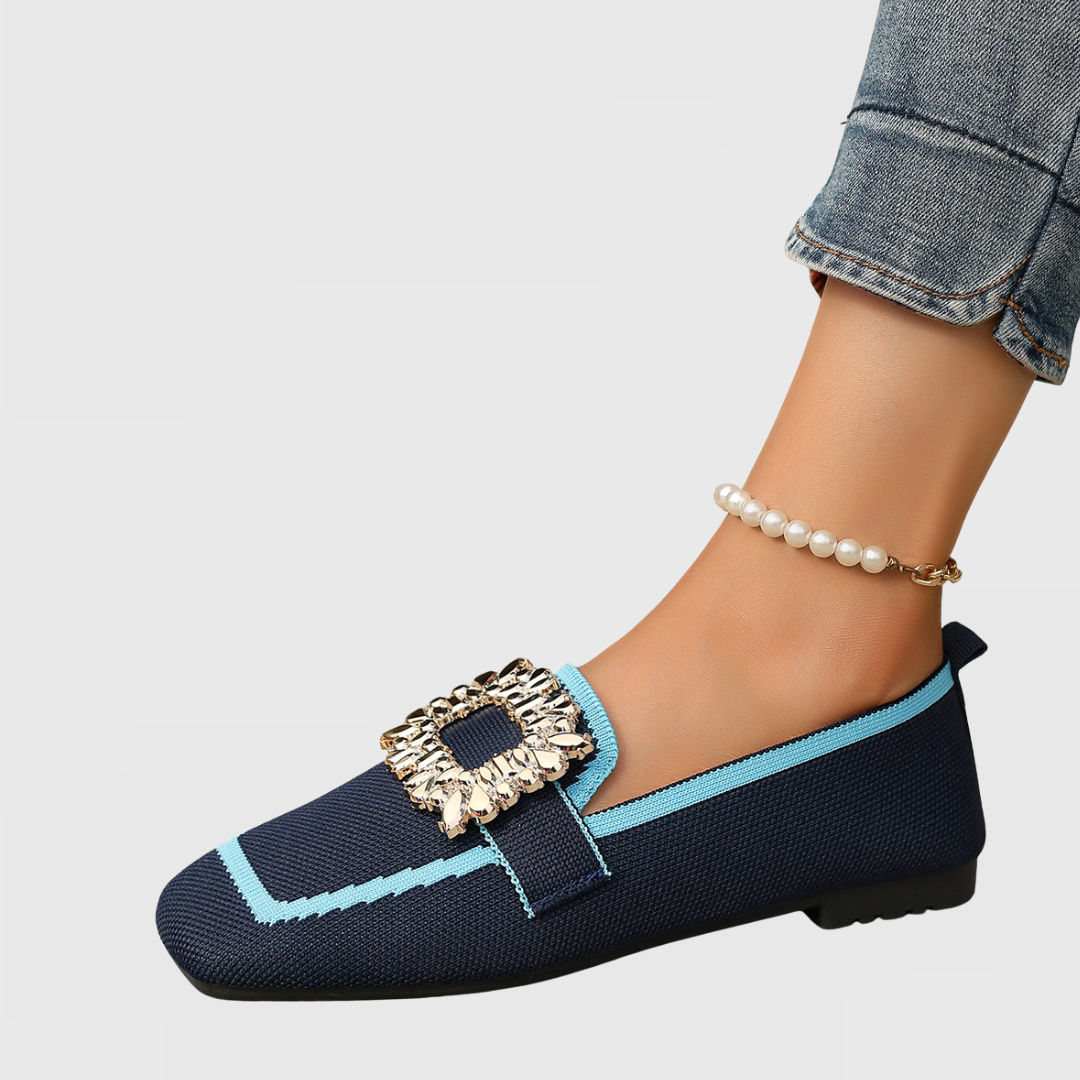 Mocassins à bout carré sans lacets pour femmes
