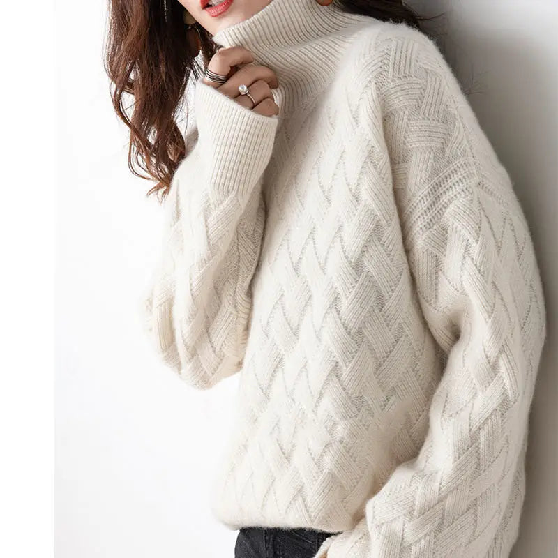 Women's Cable Knit Chunky Turtleneck Sweater