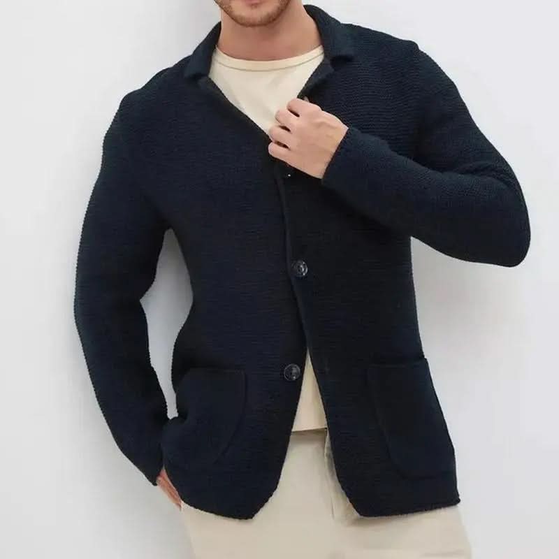 Cardigan blazer da uomo in maglia testurizzata con bottoni