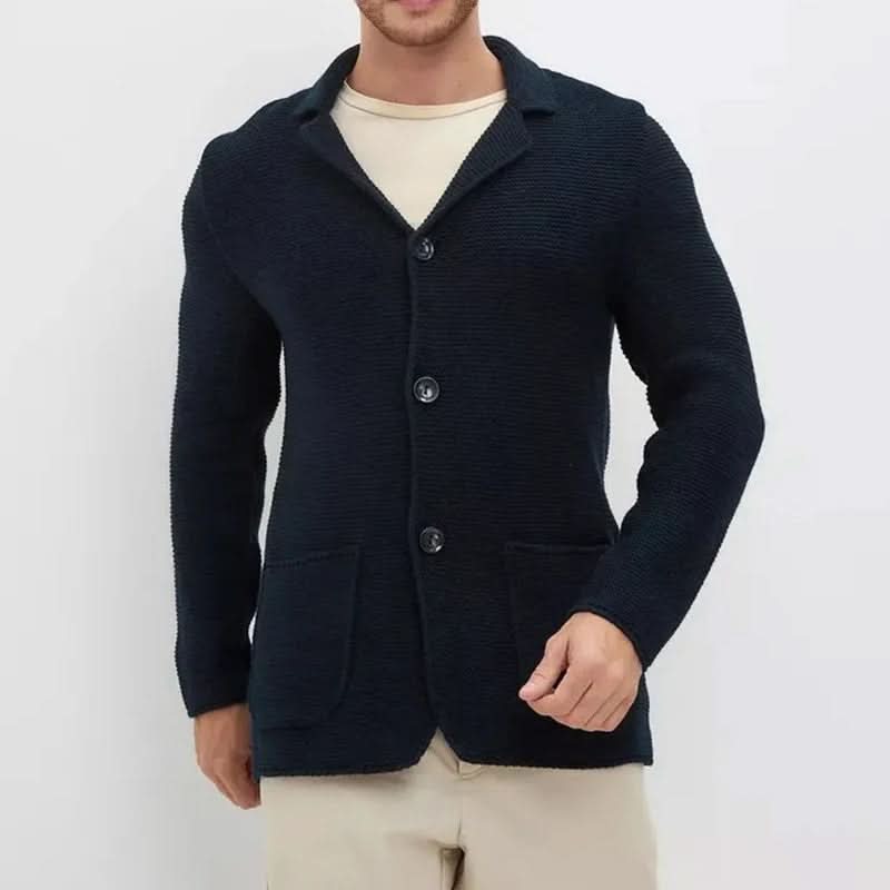 Cardigan blazer da uomo in maglia testurizzata con bottoni