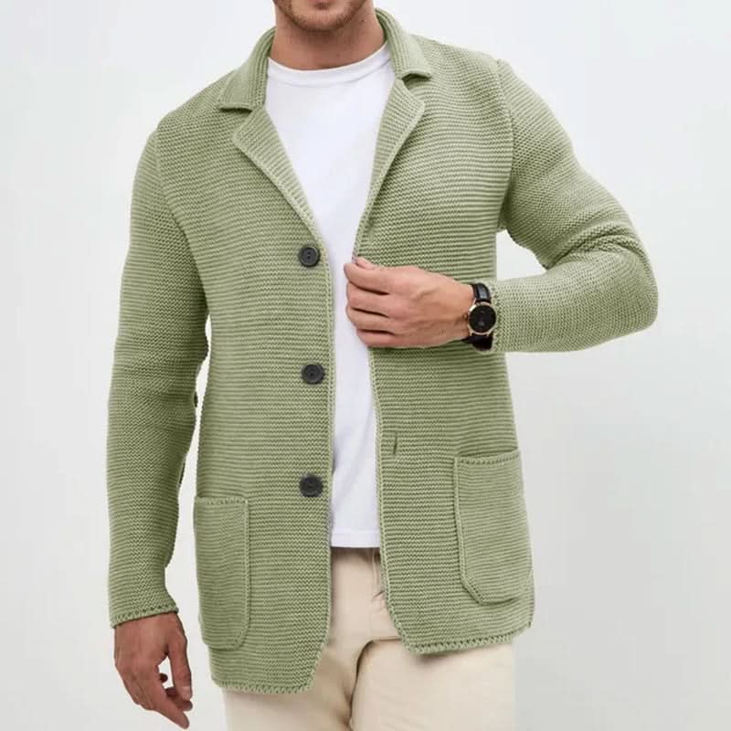 Cardigan blazer da uomo in maglia testurizzata con bottoni