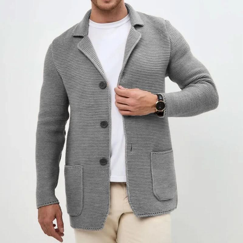 Cardigan blazer da uomo in maglia testurizzata con bottoni