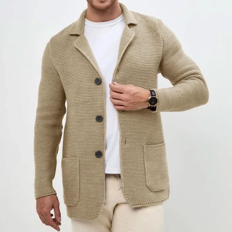 Cardigan blazer da uomo in maglia testurizzata con bottoni