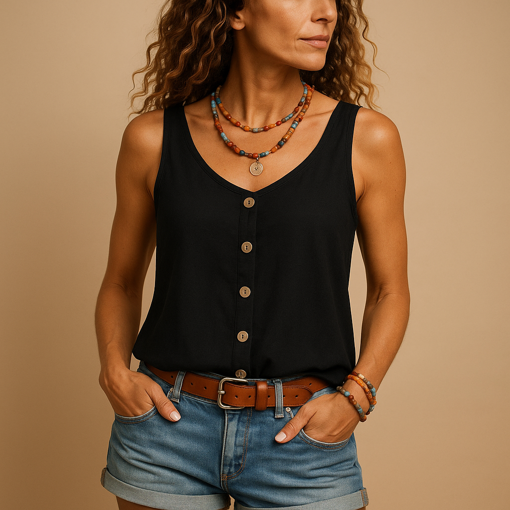 Women’s Casual V-Neck Loose Fit Tank Top