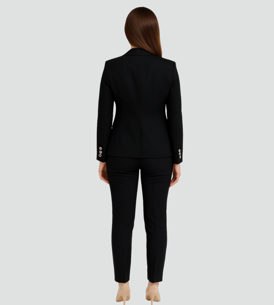 Women's Double-Breasted Blazer Pants Suit Set