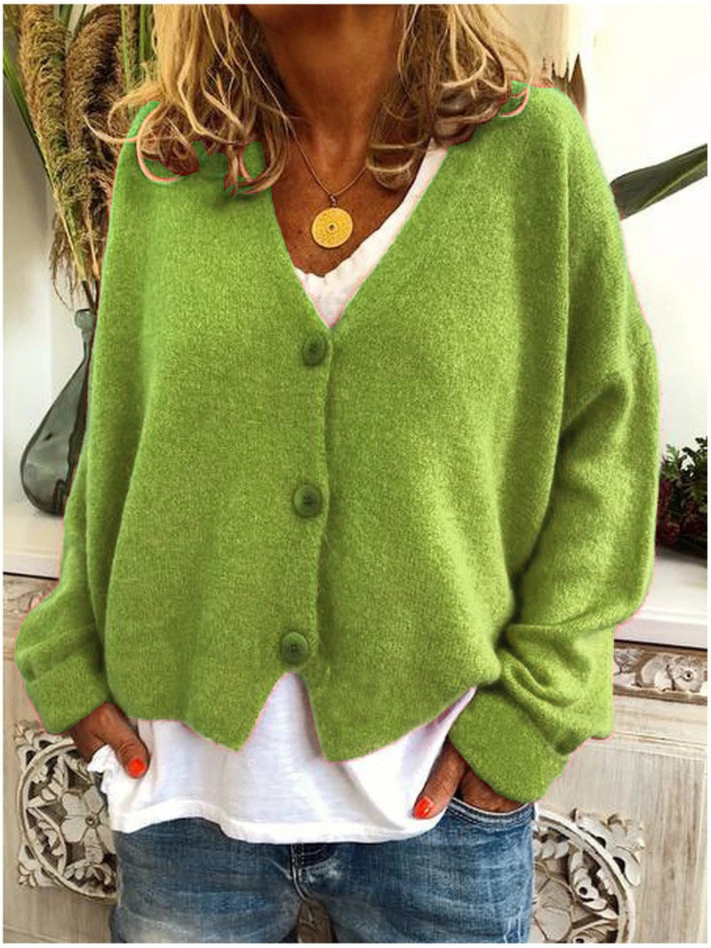 Women's V-Neck Button-Up Cardigan