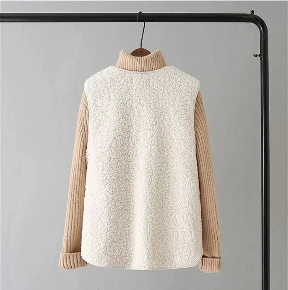 Women's Button-Up Sleeveless Fleece Layering Vest