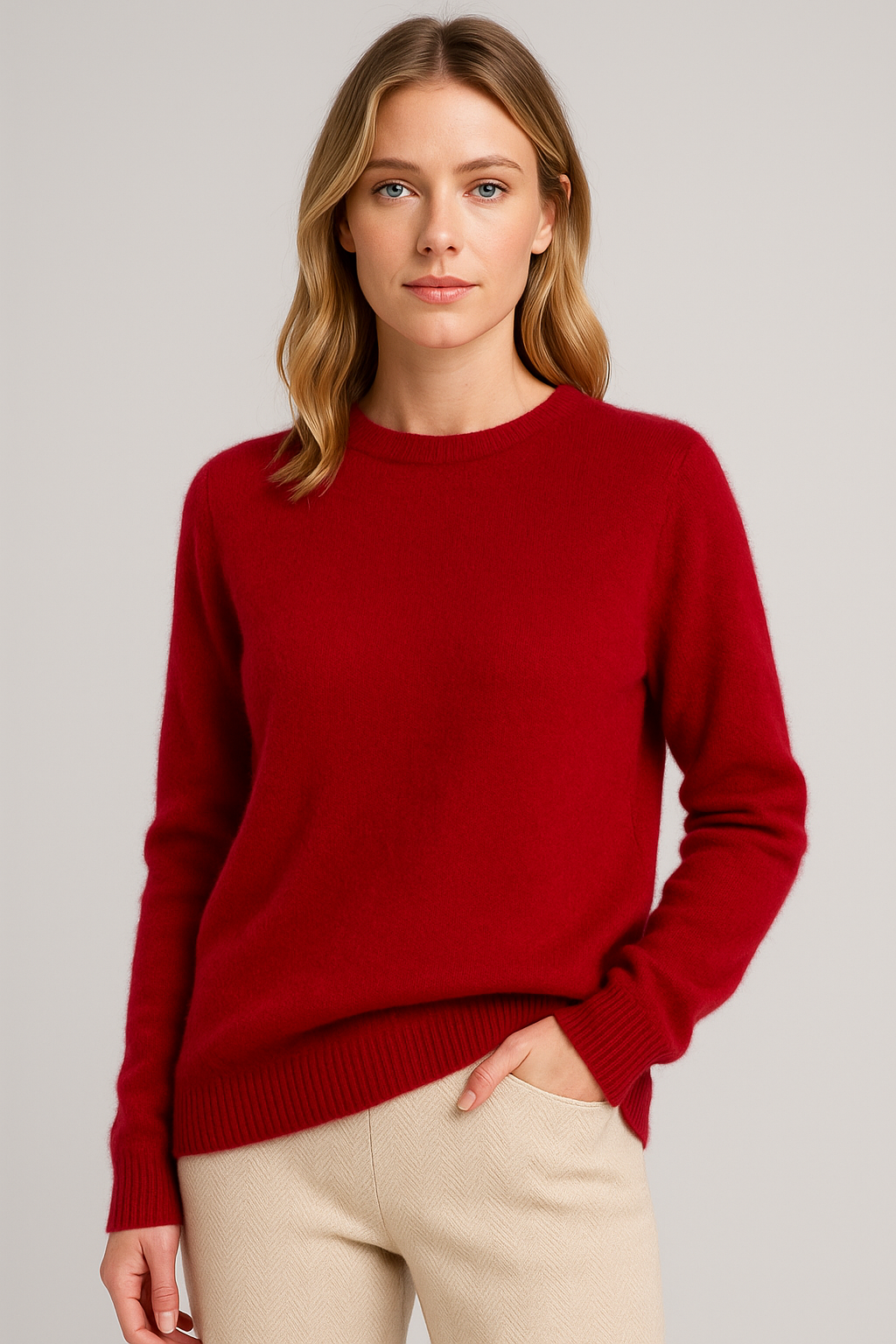Women's Classic Crew Neck Pullover Sweater