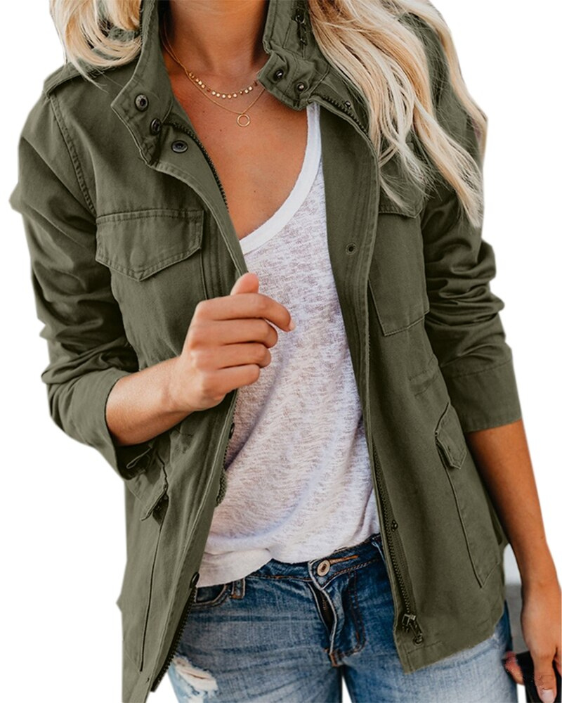 Stylish Intermediate Autumn Jacket with Functional Pockets