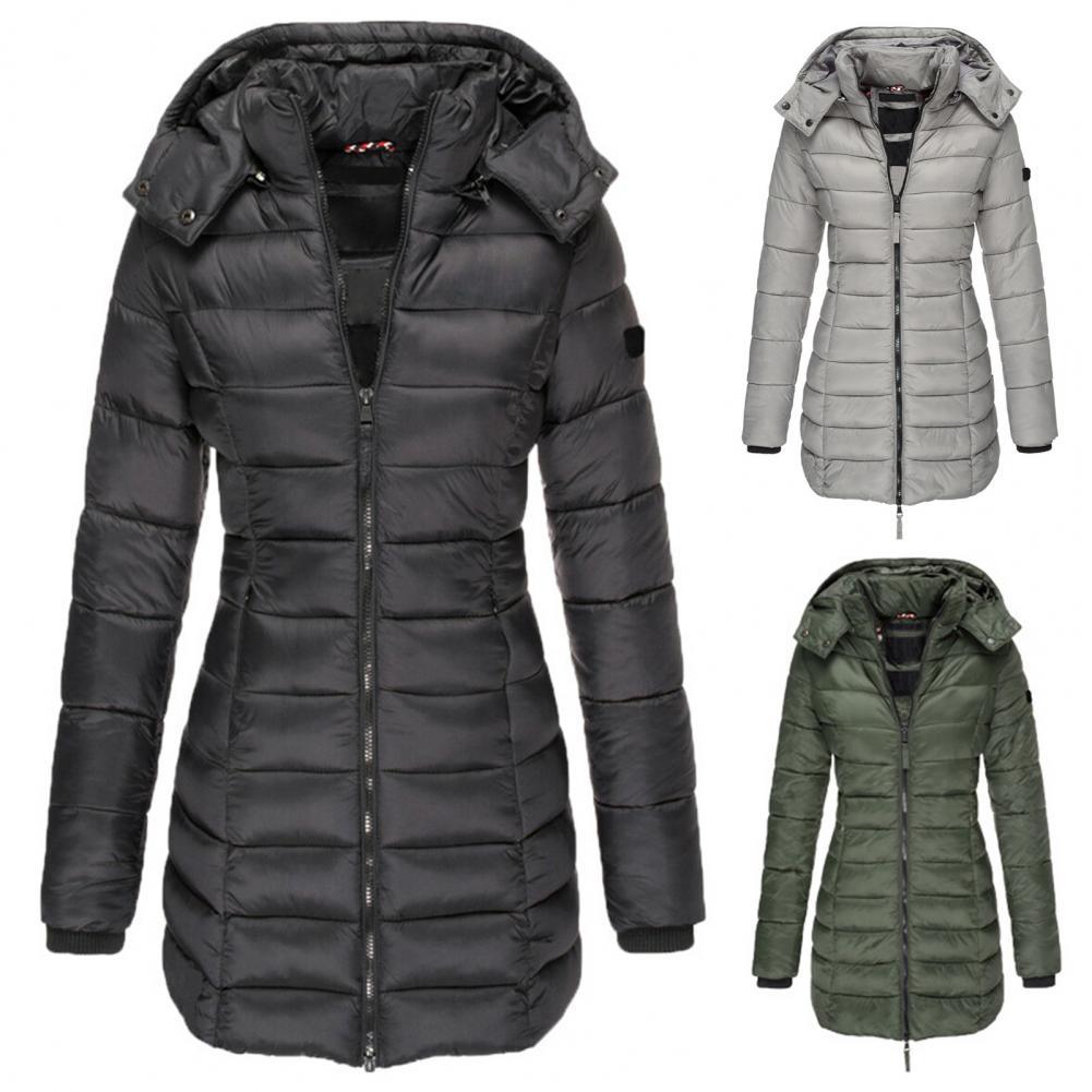 Cappotto invernale oversize da donna imbottito con cappuccio