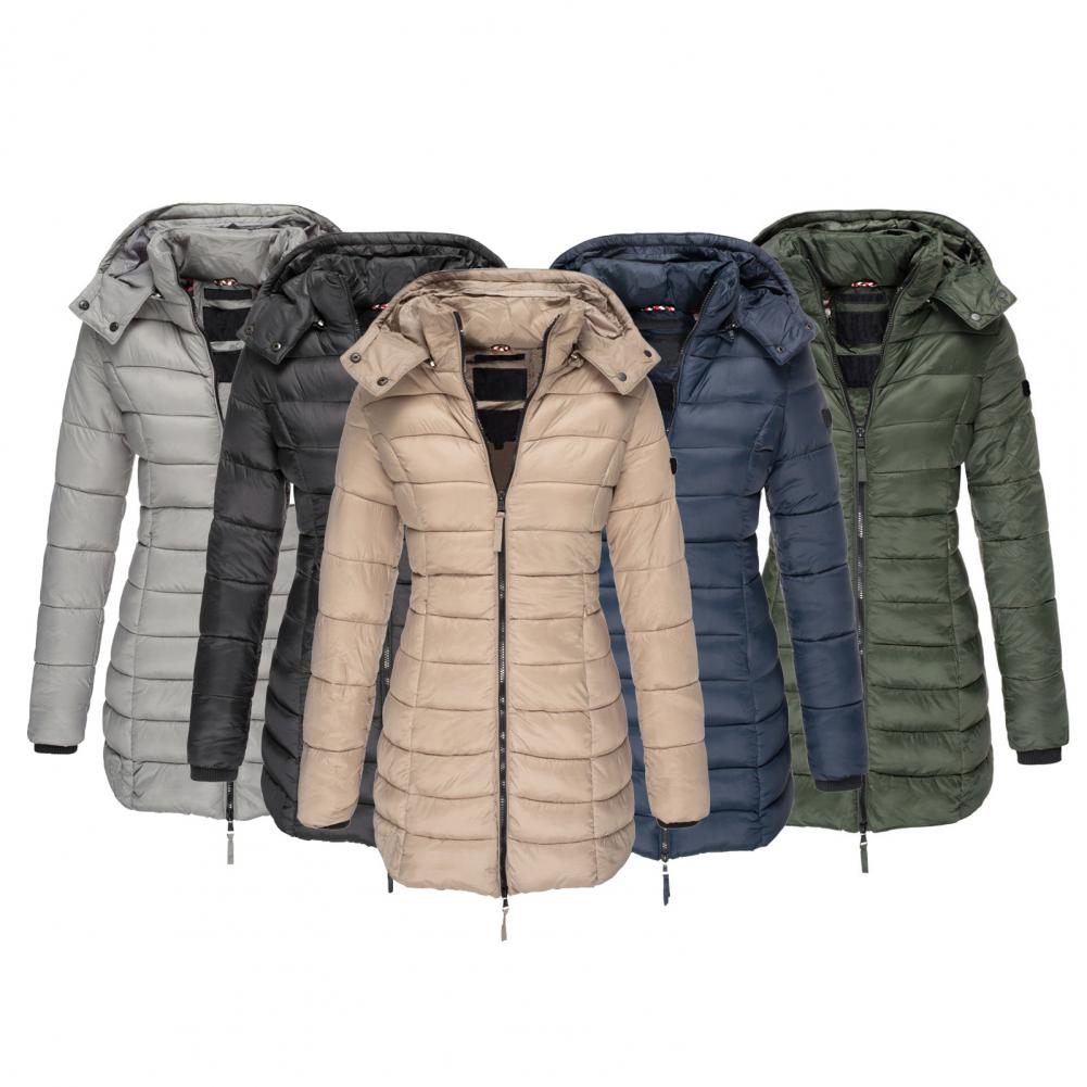Cappotto invernale oversize da donna imbottito con cappuccio