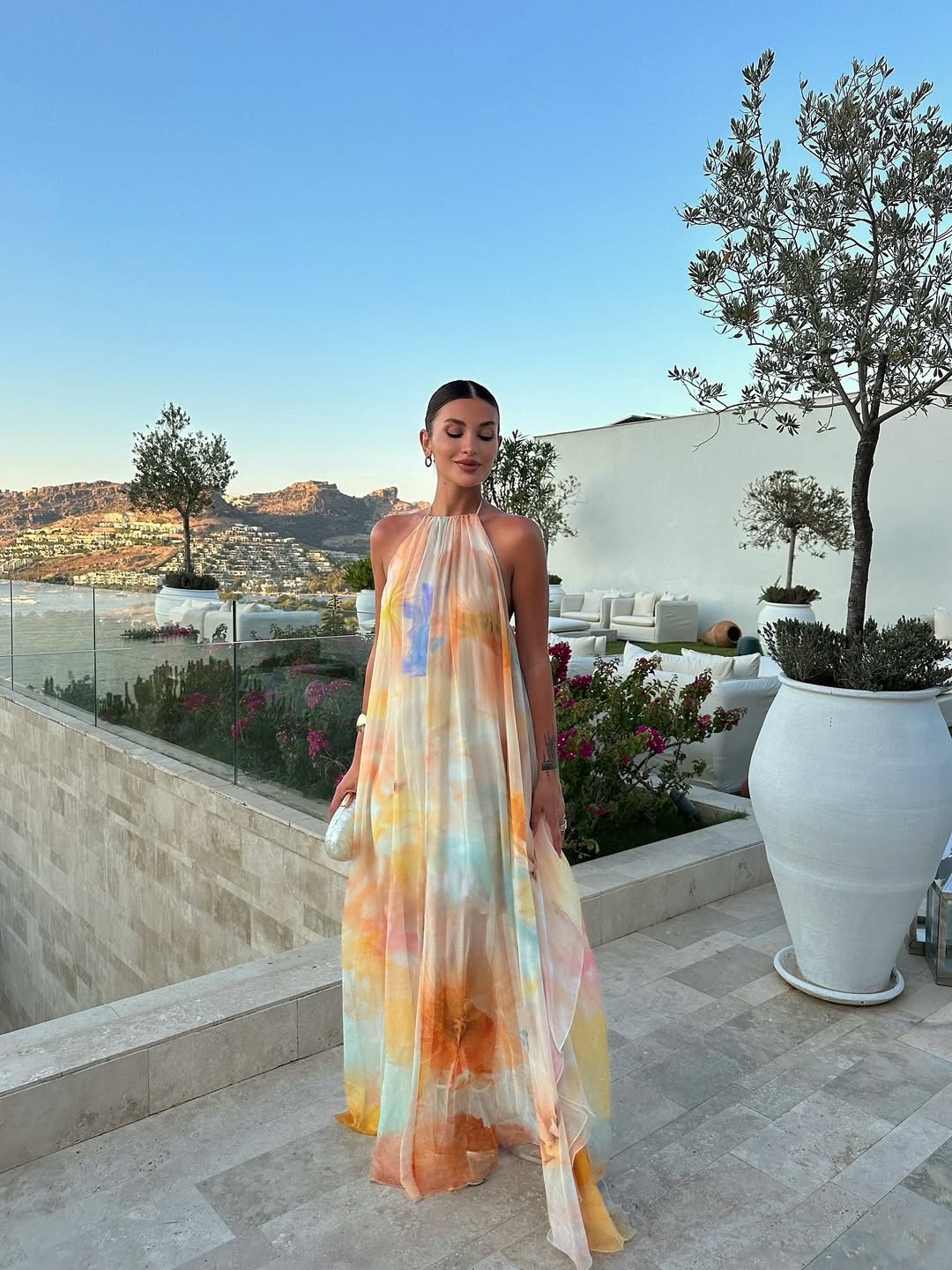 Women’s Bohemian Halter Flowy Maxi Dress