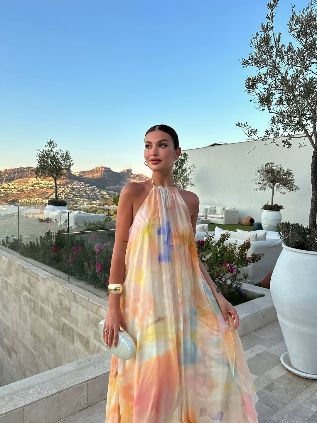 Women’s Bohemian Halter Flowy Maxi Dress