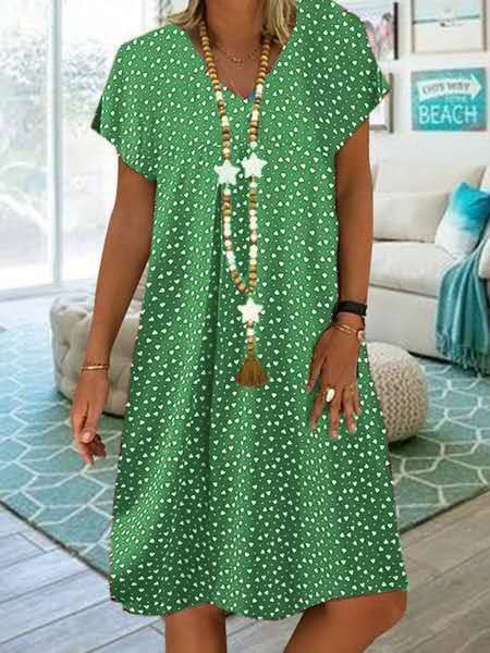 Women's Polka Dot Summer Flowing Midi Dress