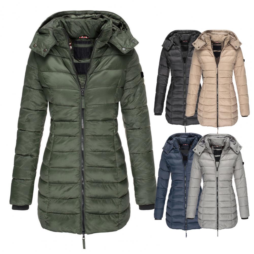 Cappotto invernale oversize da donna imbottito con cappuccio