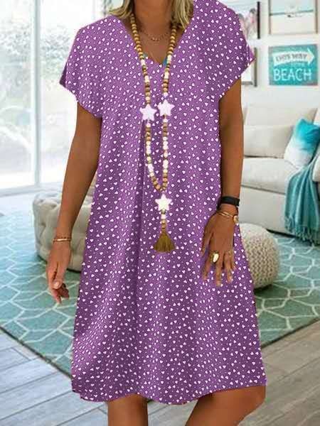 Women's Polka Dot Summer Flowing Midi Dress