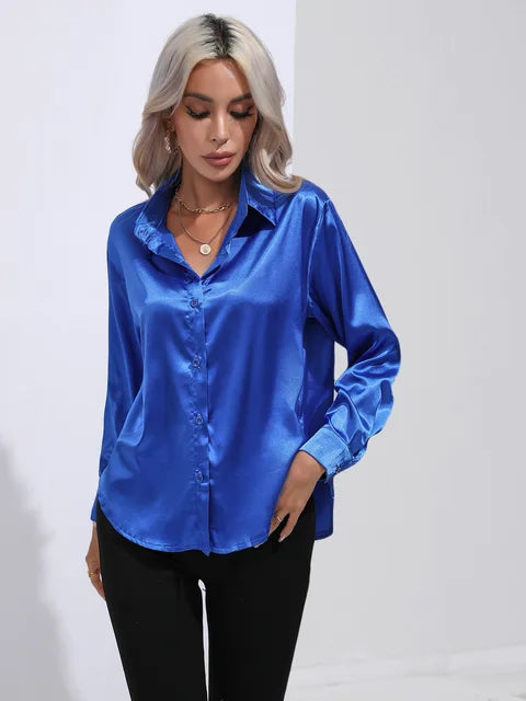 Camila - Flowy Satin Blouse