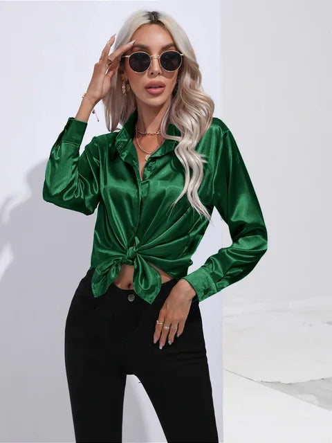 Camila - Flowy Satin Blouse