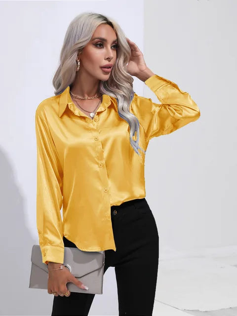 Camila - Flowy Satin Blouse