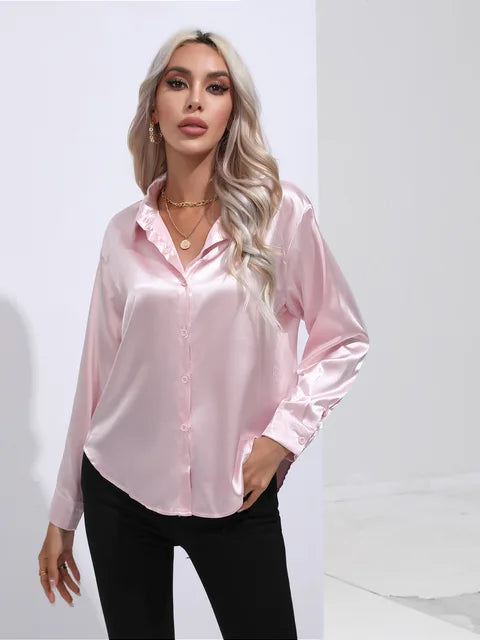 Camila - Flowy Satin Blouse