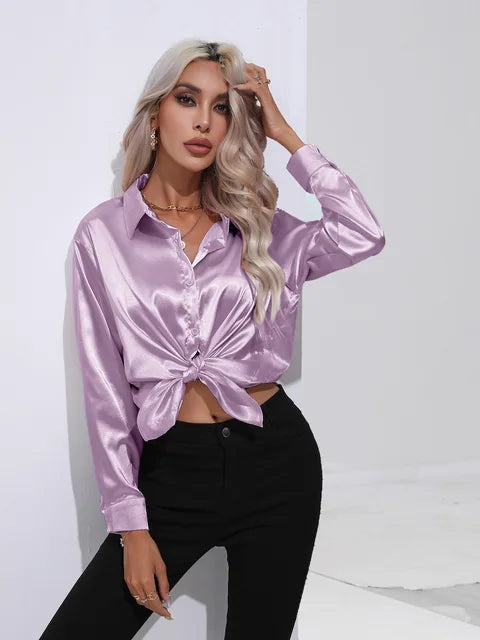 Camila - Flowy Satin Blouse