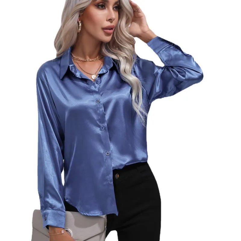 Camila - Flowy Satin Blouse