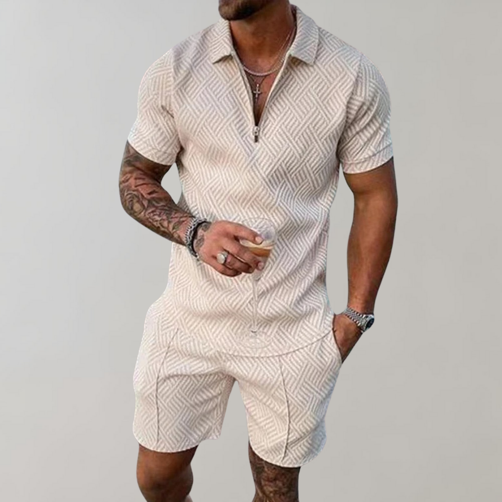 Roman - Zip Polo Shorts Set