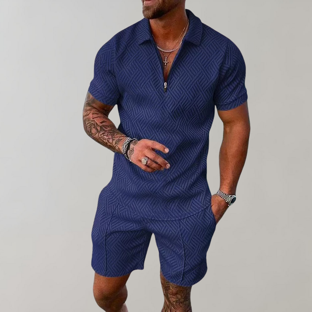 Roman - Zip Polo Shorts Set