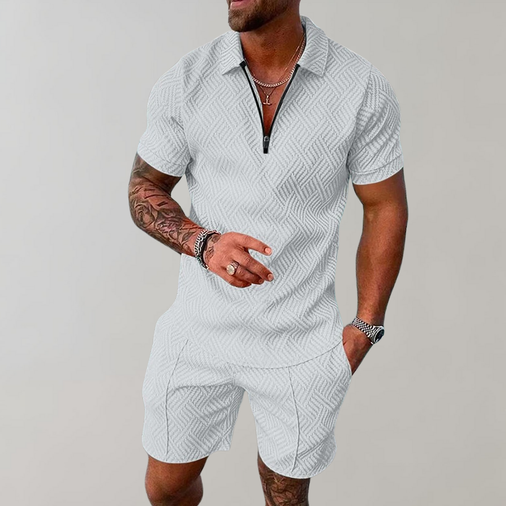 Roman - Zip Polo Shorts Set
