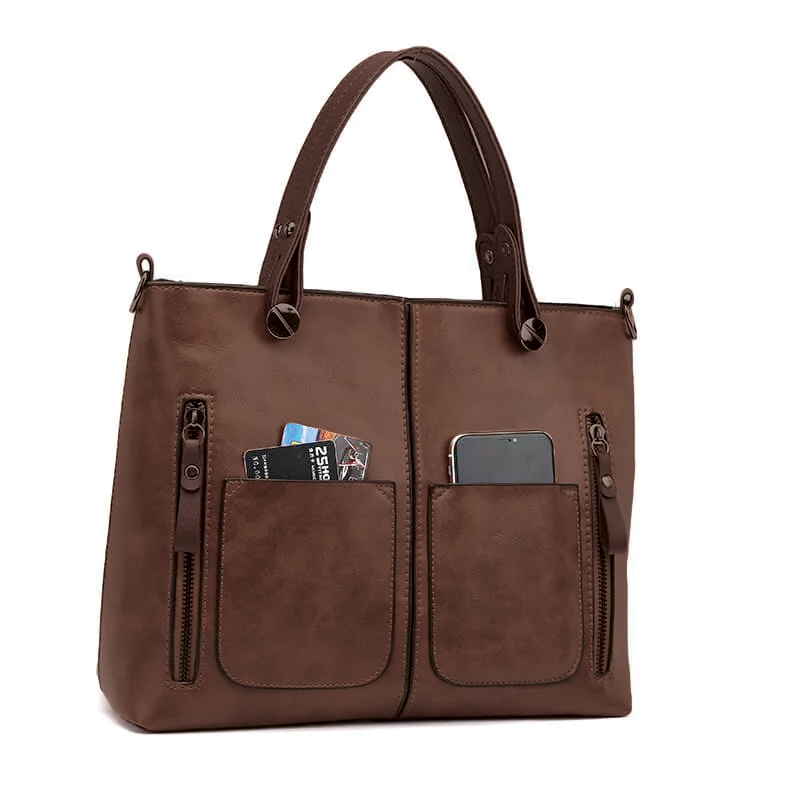 Delilah - Vegan Leather Structured Tote Handbag