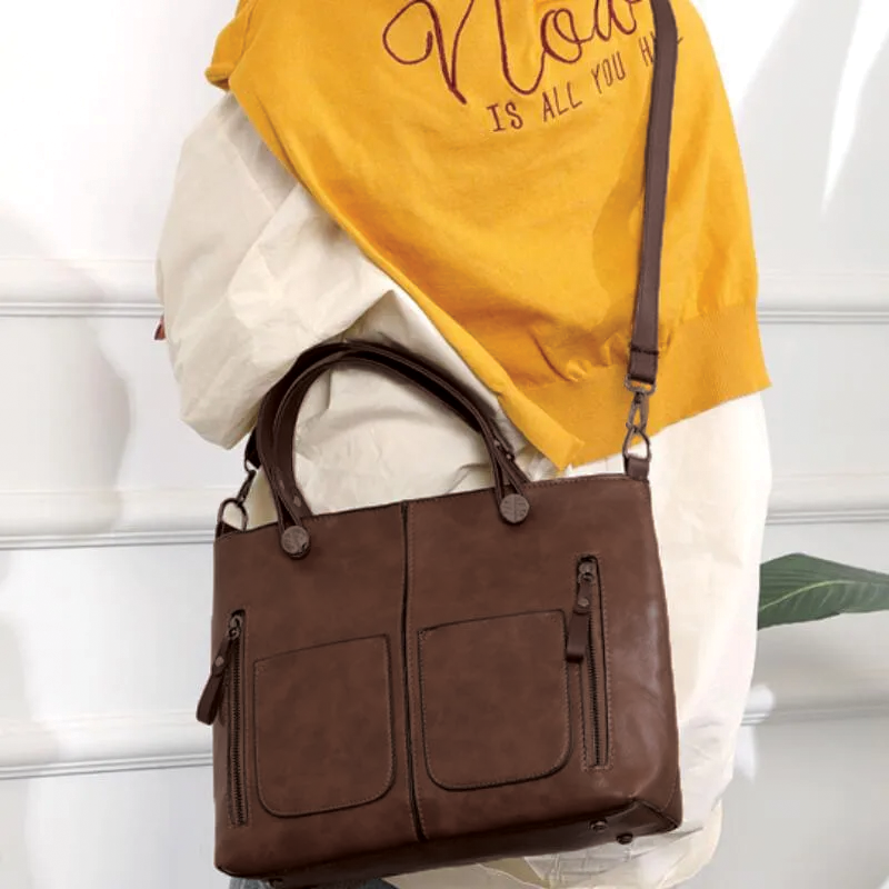 Delilah - Vegan Leather Structured Tote Handbag