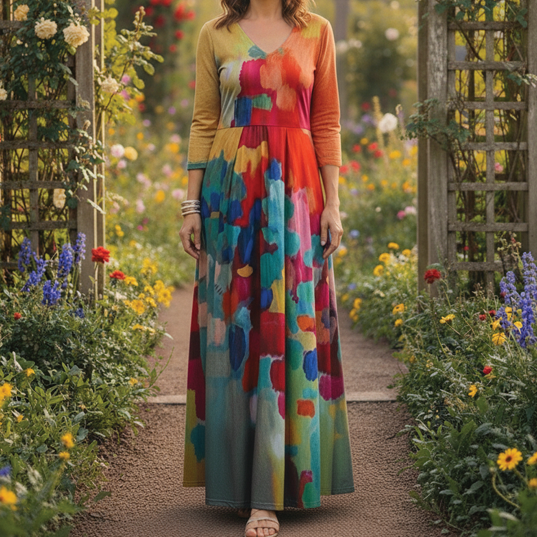 Brenda - V-Neck Midi Dress