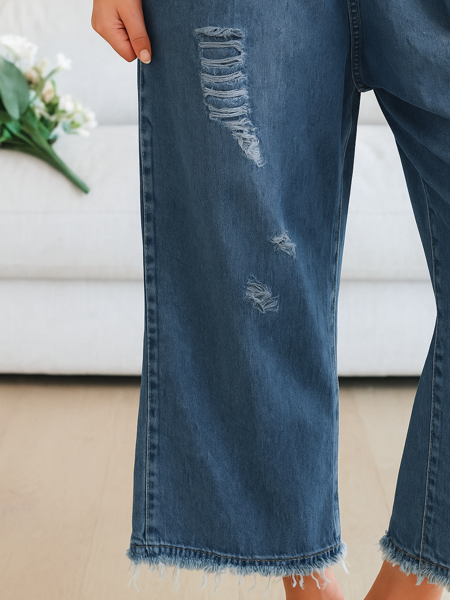 Barbara - Wide-Leg Denim Overalls