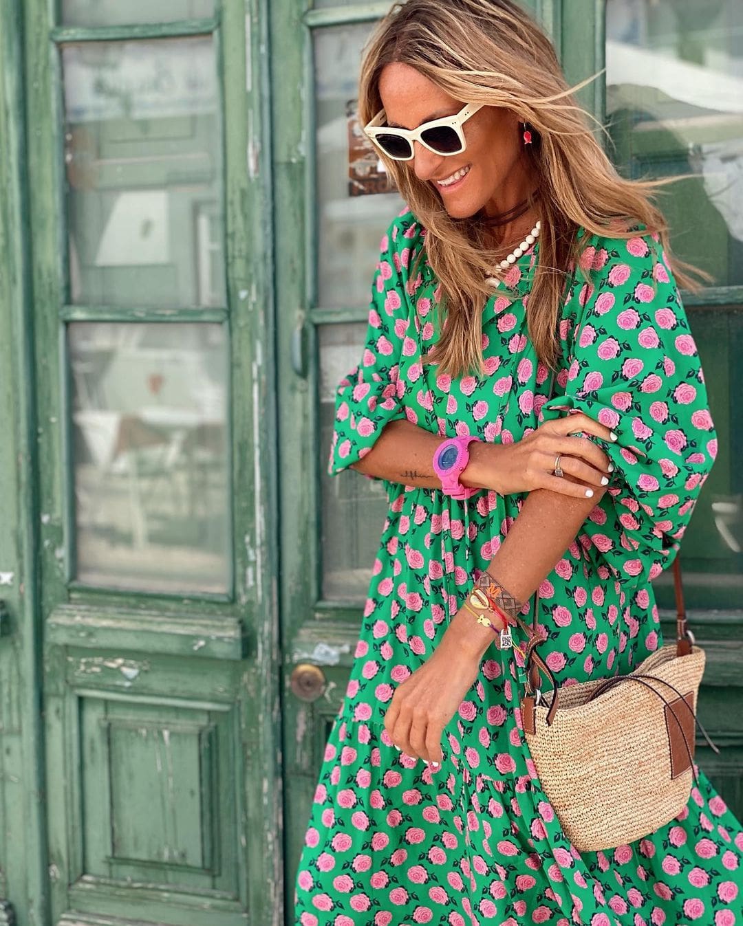 Elegant Maxi Dress Polka Dot Flowy