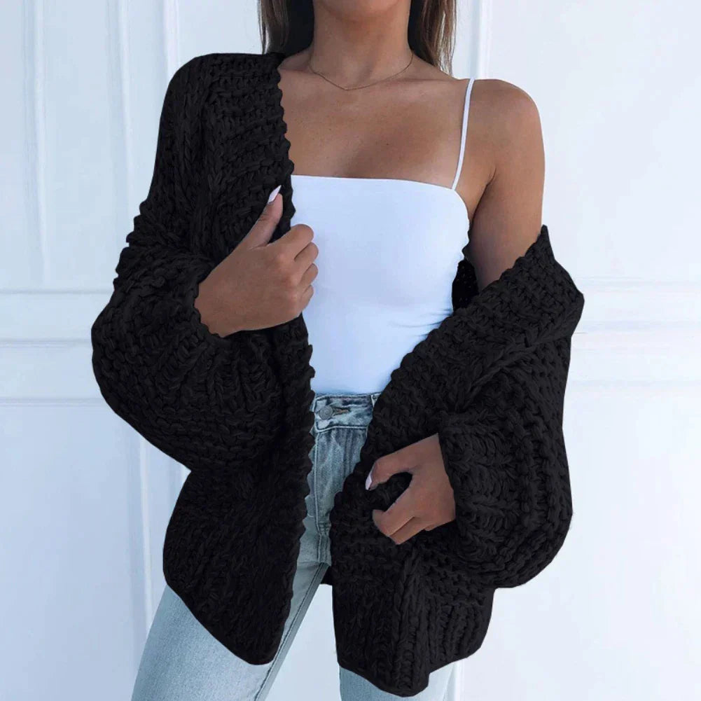 Women's Chunky Knit Button-Up Cardigan