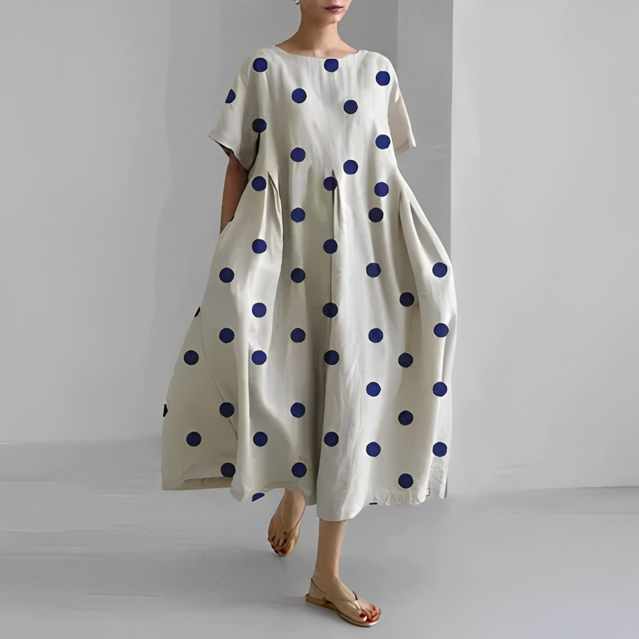 Women's Artistic Print Relaxed Midi Dress