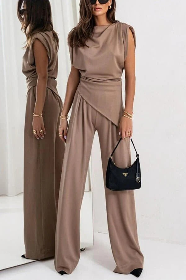 Ensemble élégant drapé deux pièces