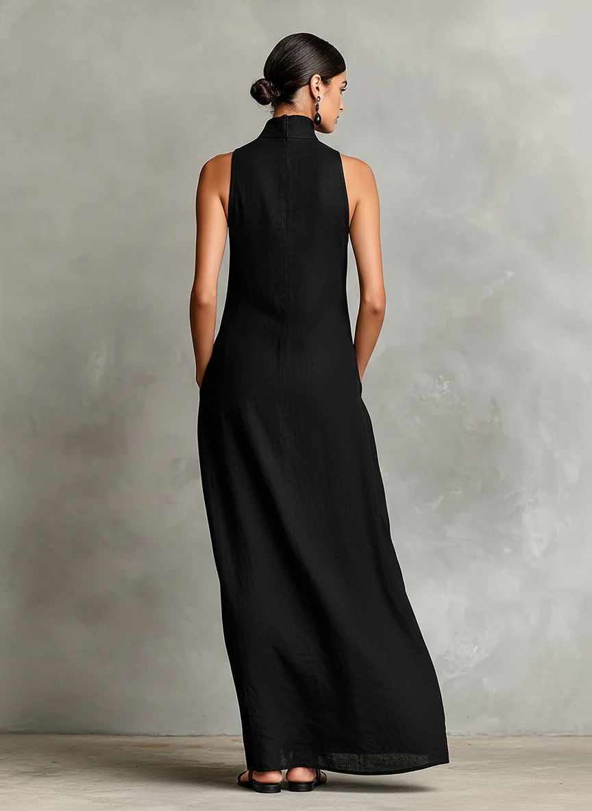 Women’s Sleeveless High Neck Maxi Dress
