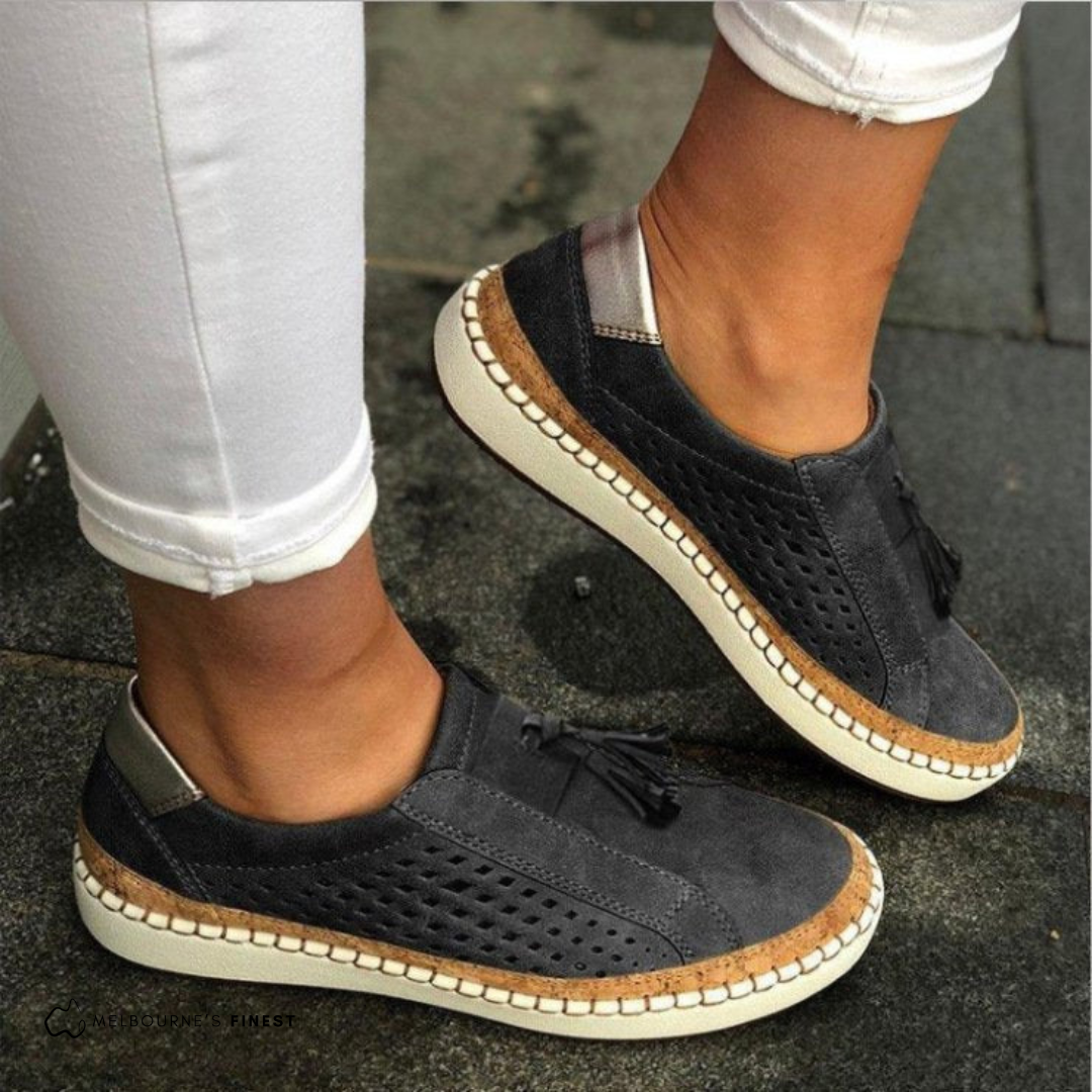 Claire - Perforated Slip-On Shoes