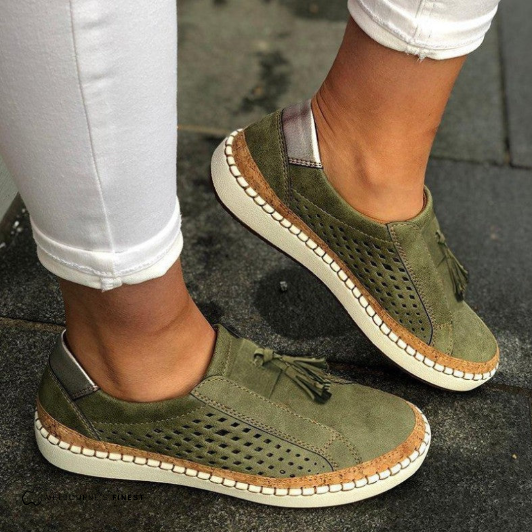 Stylish Perforated Slip-On Shoes for Comfort