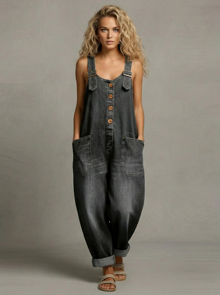 Women’s Relaxed Fit Denim Dungaree Jumpsuit