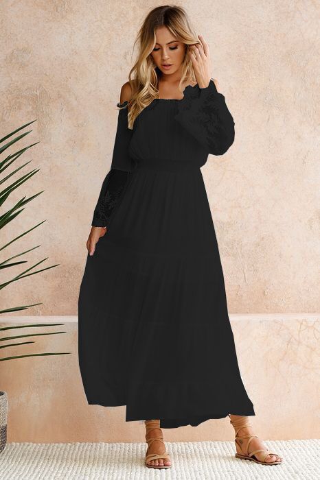 Women's Off-Shoulder Boho Maxi Dress